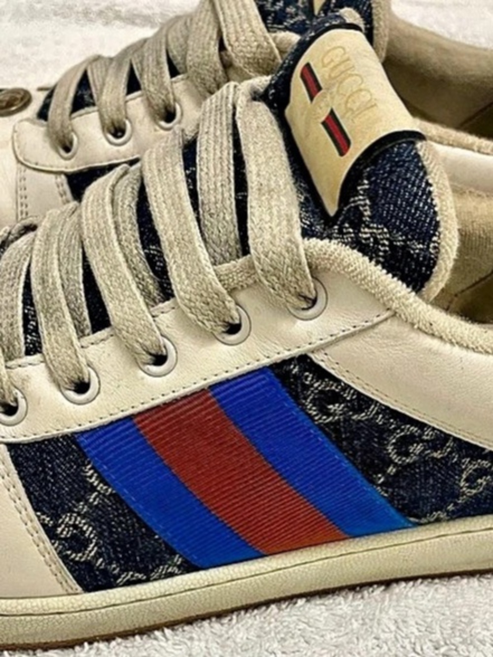 Gucci Screener GG Denim Low-Top Sneaker GG Canvas Low-Top Sneakers US 11.5